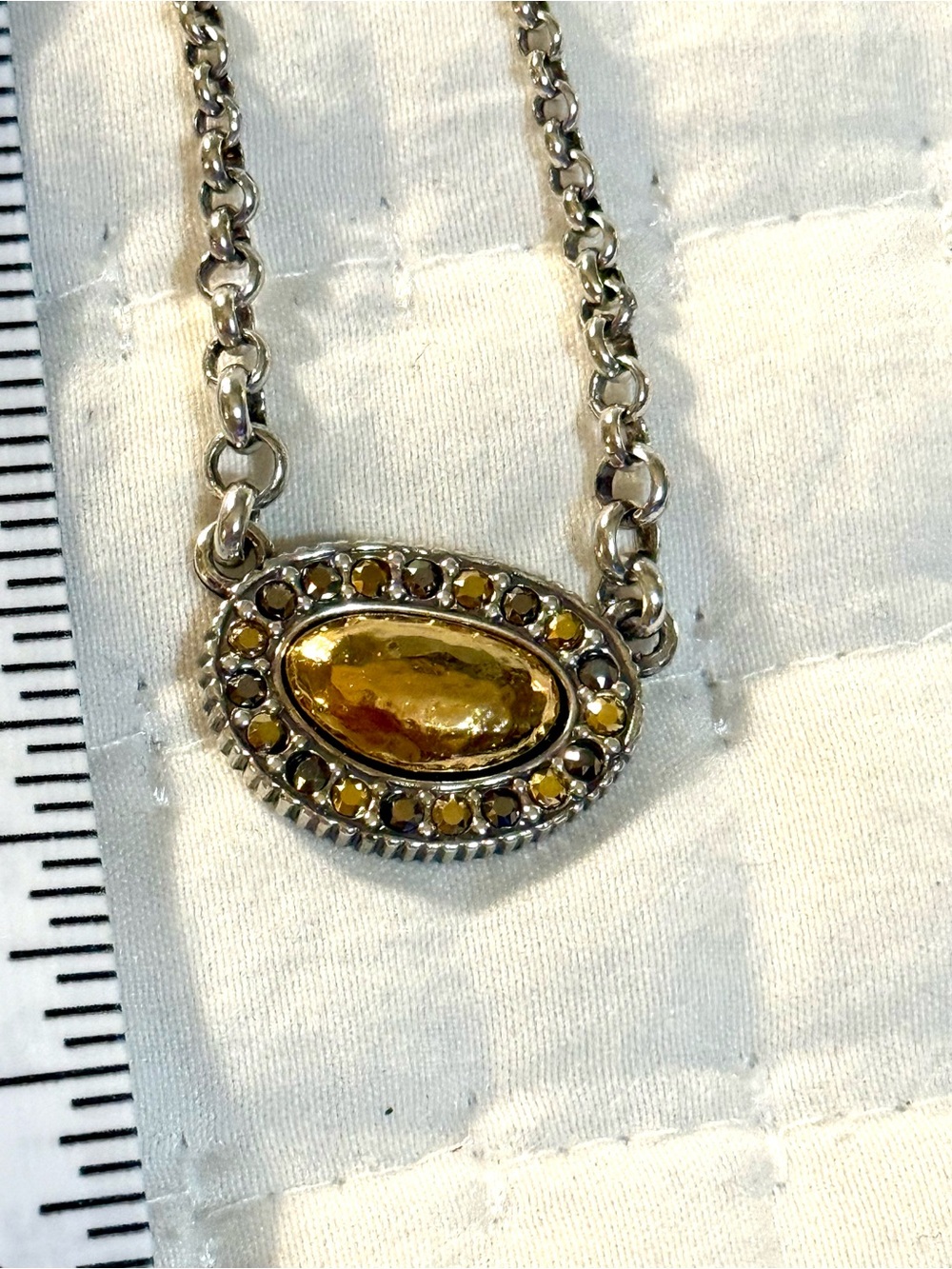 Brighton Melange Two-Toned Halo Pendant Necklace. NWT
